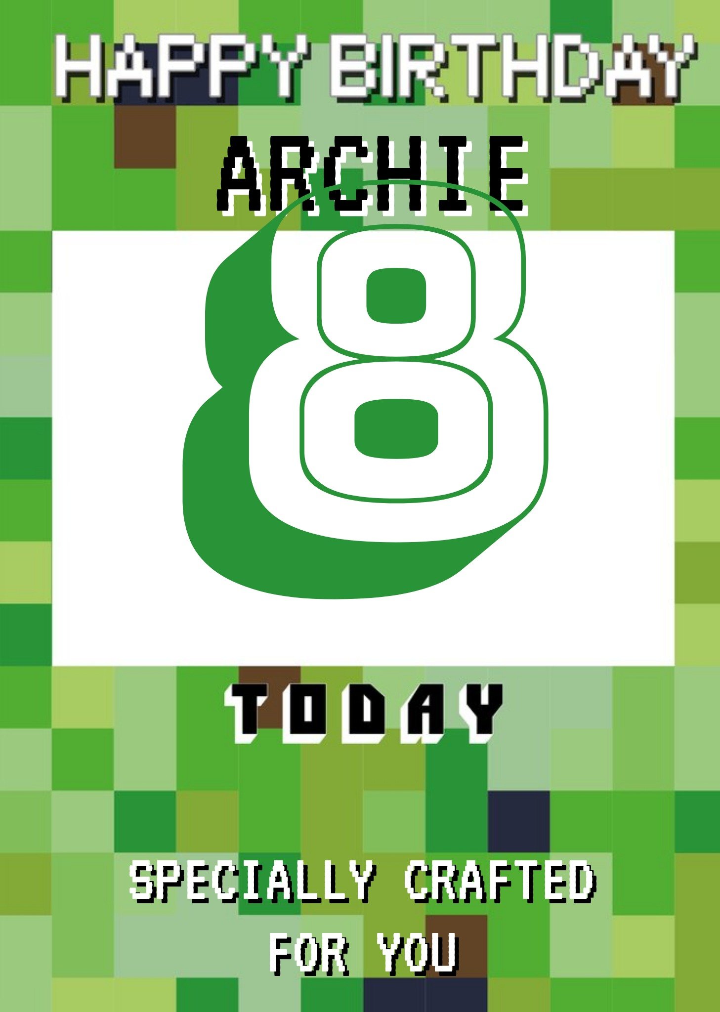 Moonpig Pixelated Gaming Personalise Age Happy Birthday Card