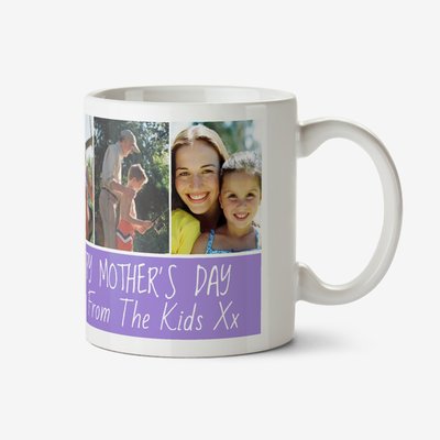 Mother's Day Purple Grid Photo Upload Mug