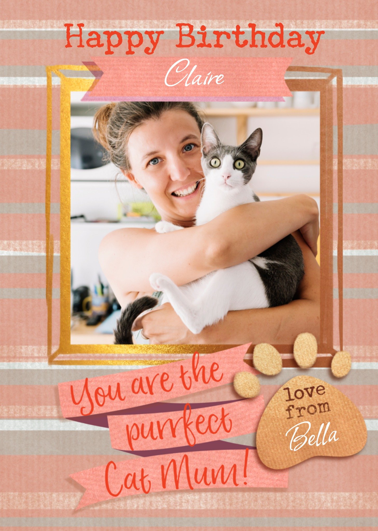Moonpig Purrfect Cat Mum Photo Upload Birthday Card From The Cat