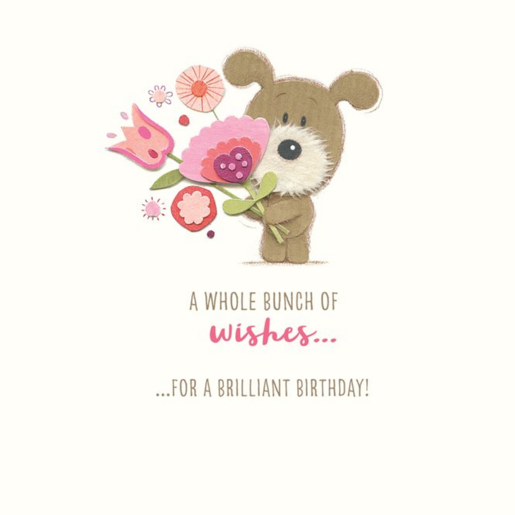 Moonpig Ukg Celebrate Dog Flowers Birthday Card
