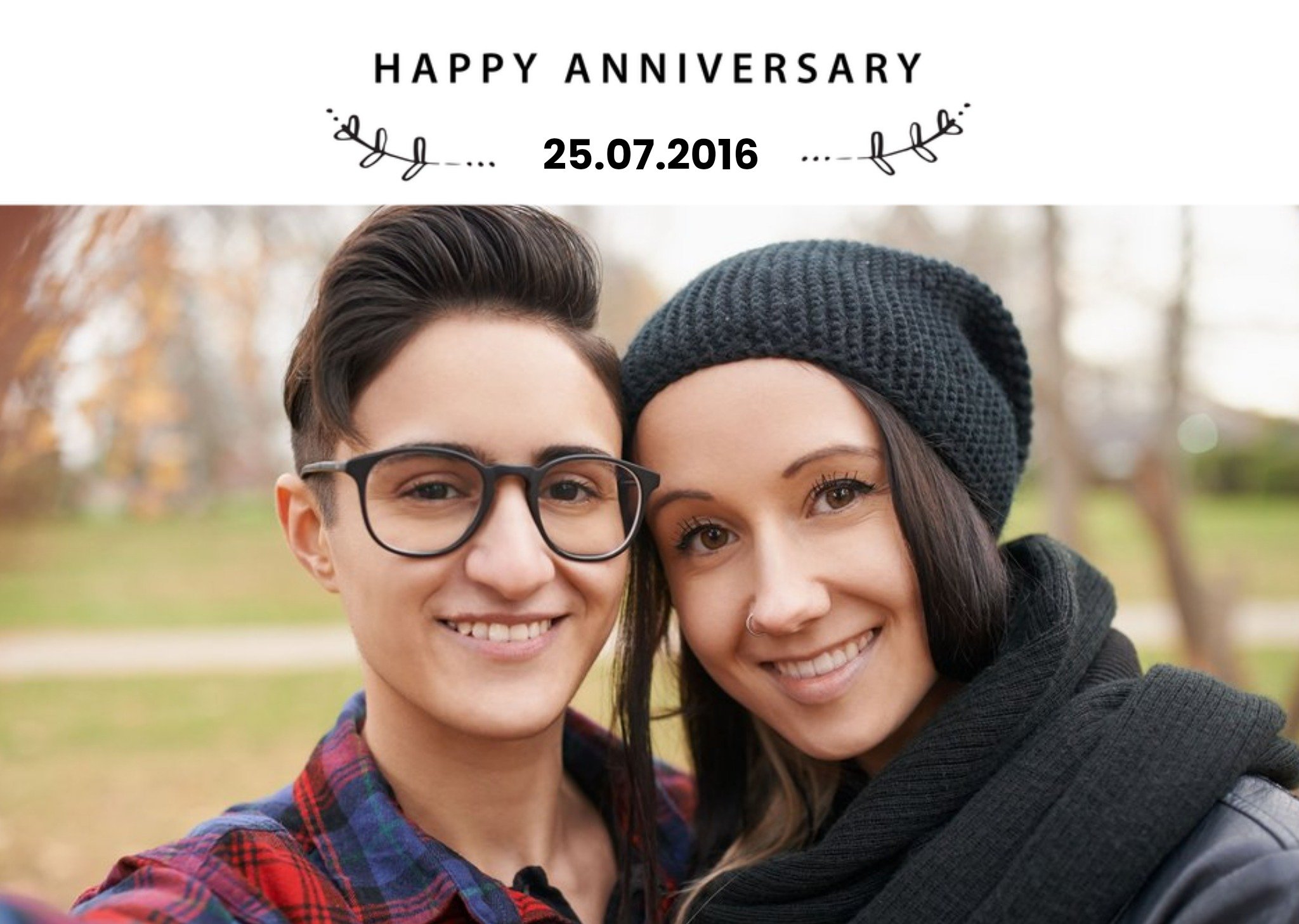 Moonpig Happy Anniversary Photo Upload Card - Partner - Same Sex - LGBTQ+ Gay Lesbian Lgbt LGBTQ