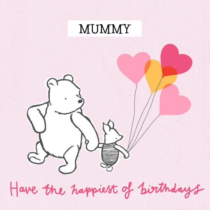 Disney Winnie The Pooh Happiest Of Birthdays Card For Mum