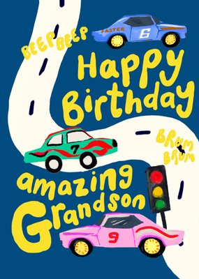 Amazing Grandson Eleanor Bowmer Happy Birthday Card