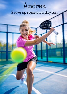 Serve Up Some Birthday Fun Face Swap Padel Card