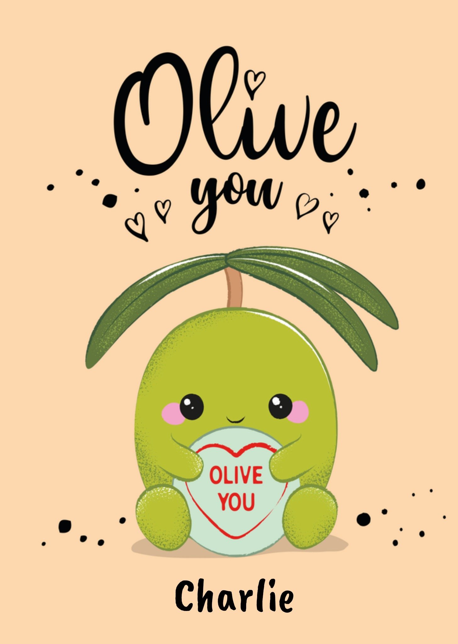 Swizzels Love Hearts Swizzels Posh Paws Cute Olive Pun I Love You Card