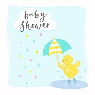 Cute Illustrated Baby Chick Baby Shower Card