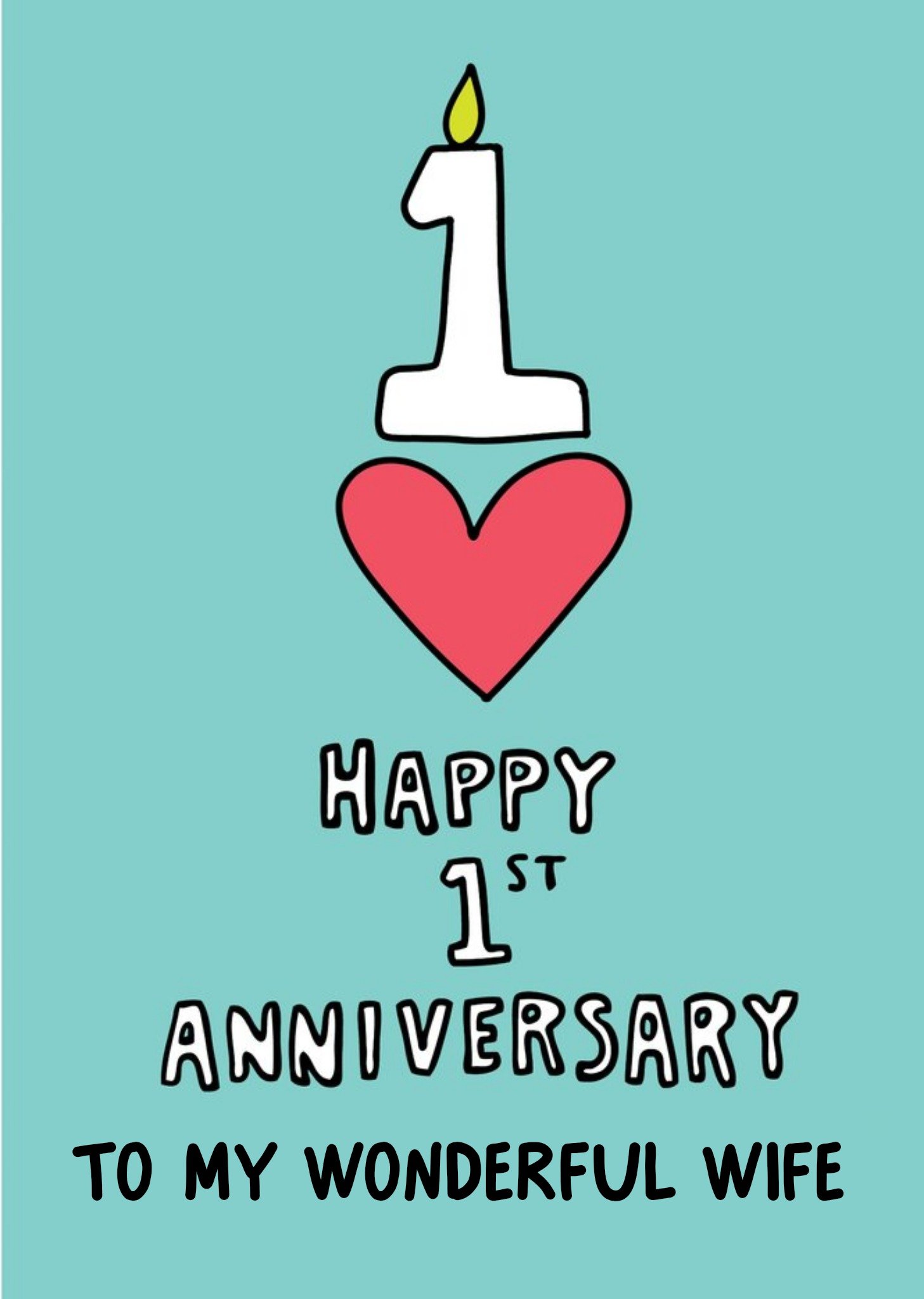 Moonpig Wonderful Wife 1st Anniversary Card