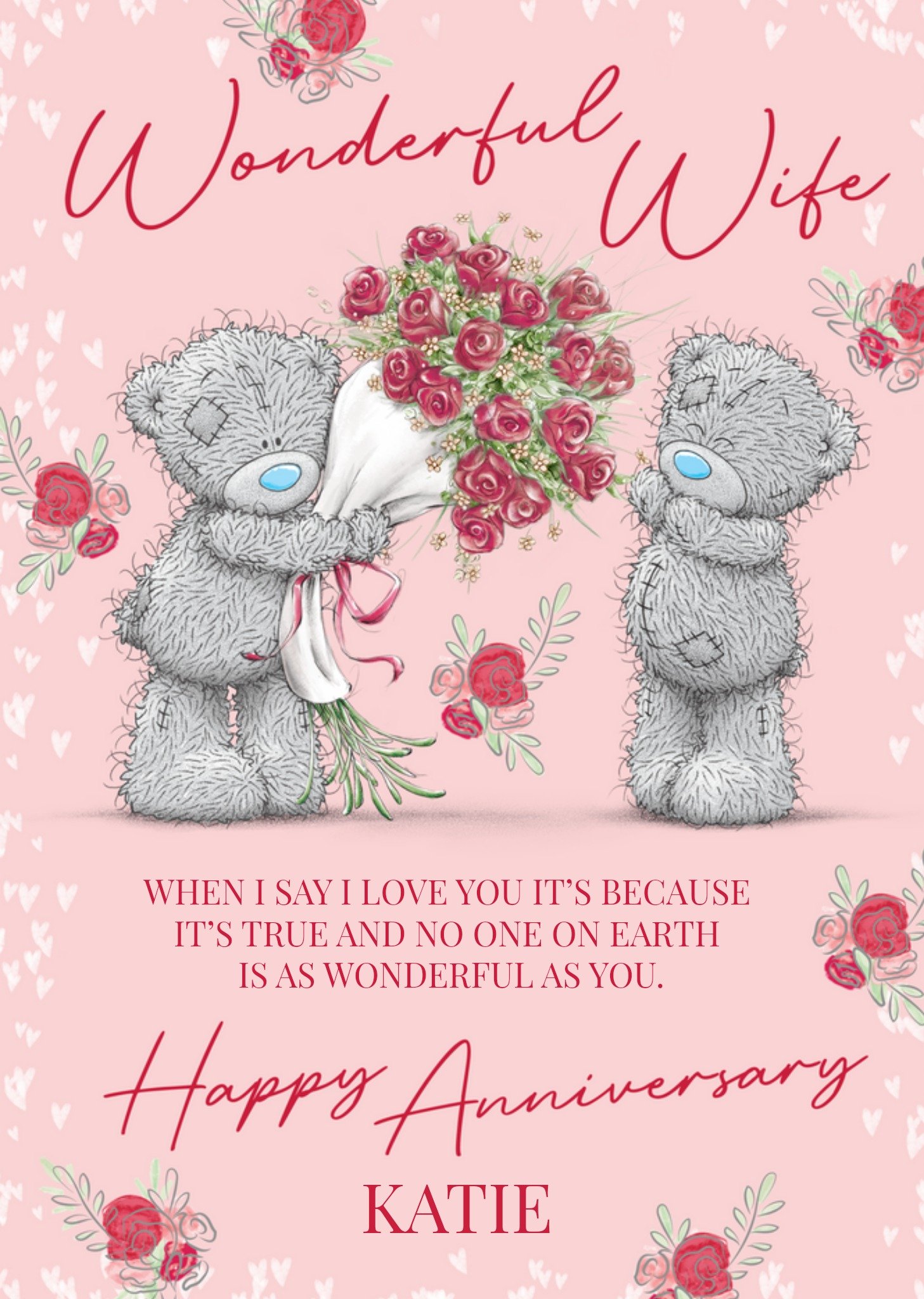 Me To You Tatty Teddy Wonderful Wife Anniversary Card Ecard
