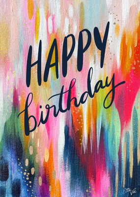 Happy birthday Artist Brushstroke Card