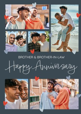 Brother & Brother In Law Photo Upload Happy Anniversary Card