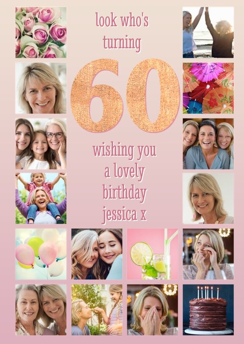 Multiple Photo Upload Look Whose Turning 60 Birthday Card