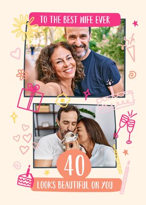 Best Wife Ever Photo Upload 40th Birthday Card
