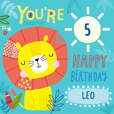 Baby Lion Happy Birthday Kids Card