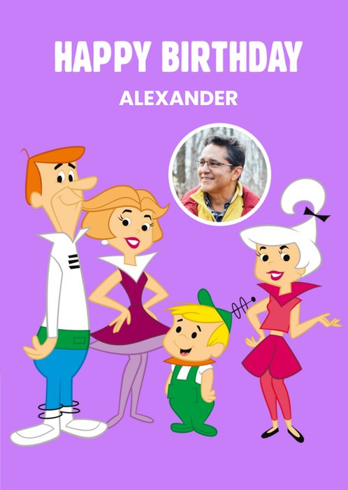 The Jetsons Characters Photo Upload Birthday Card