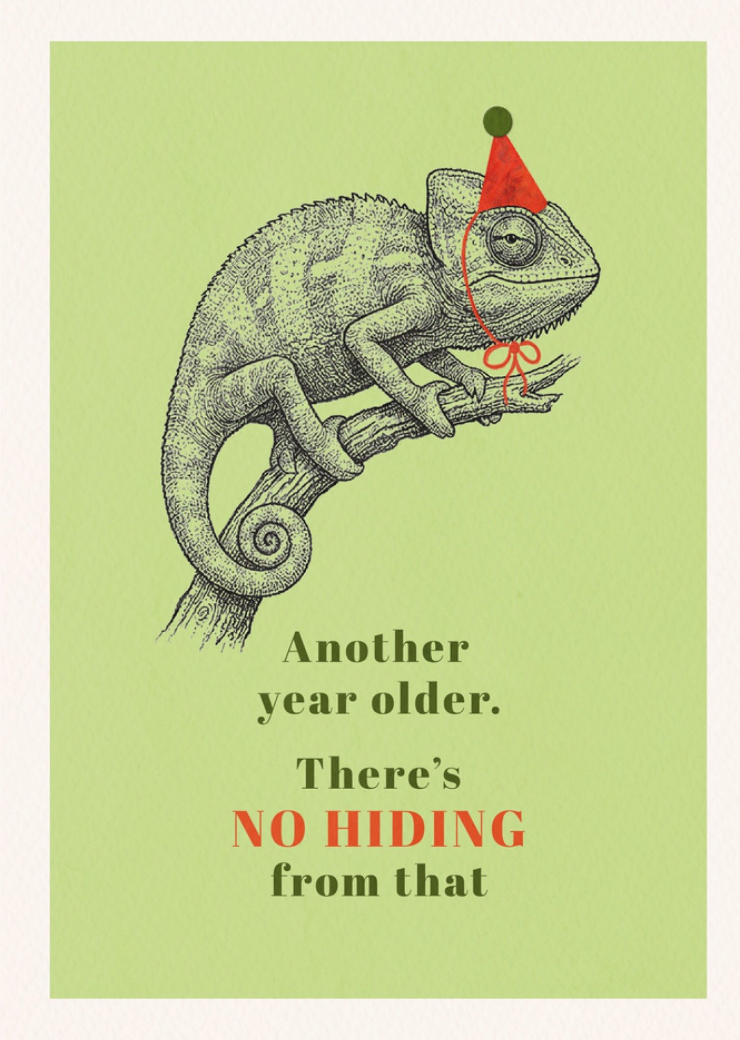 Moonpig There's No Hiding From That Illustrated Chameleon Birthday Card