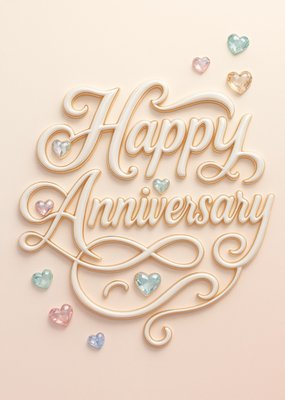 Happy Anniversary Script Typography Anniversary Card