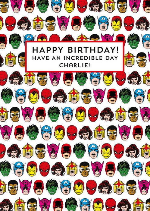 Marvel Superheroes Incredible Birthday Postcard