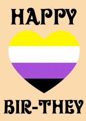 Non Binary Flag Happy Bir-They LGBTQIA Birthday Card