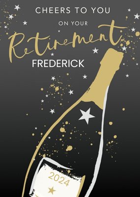 Illustration Of A Bottle Of Wine On Your Retirement Card