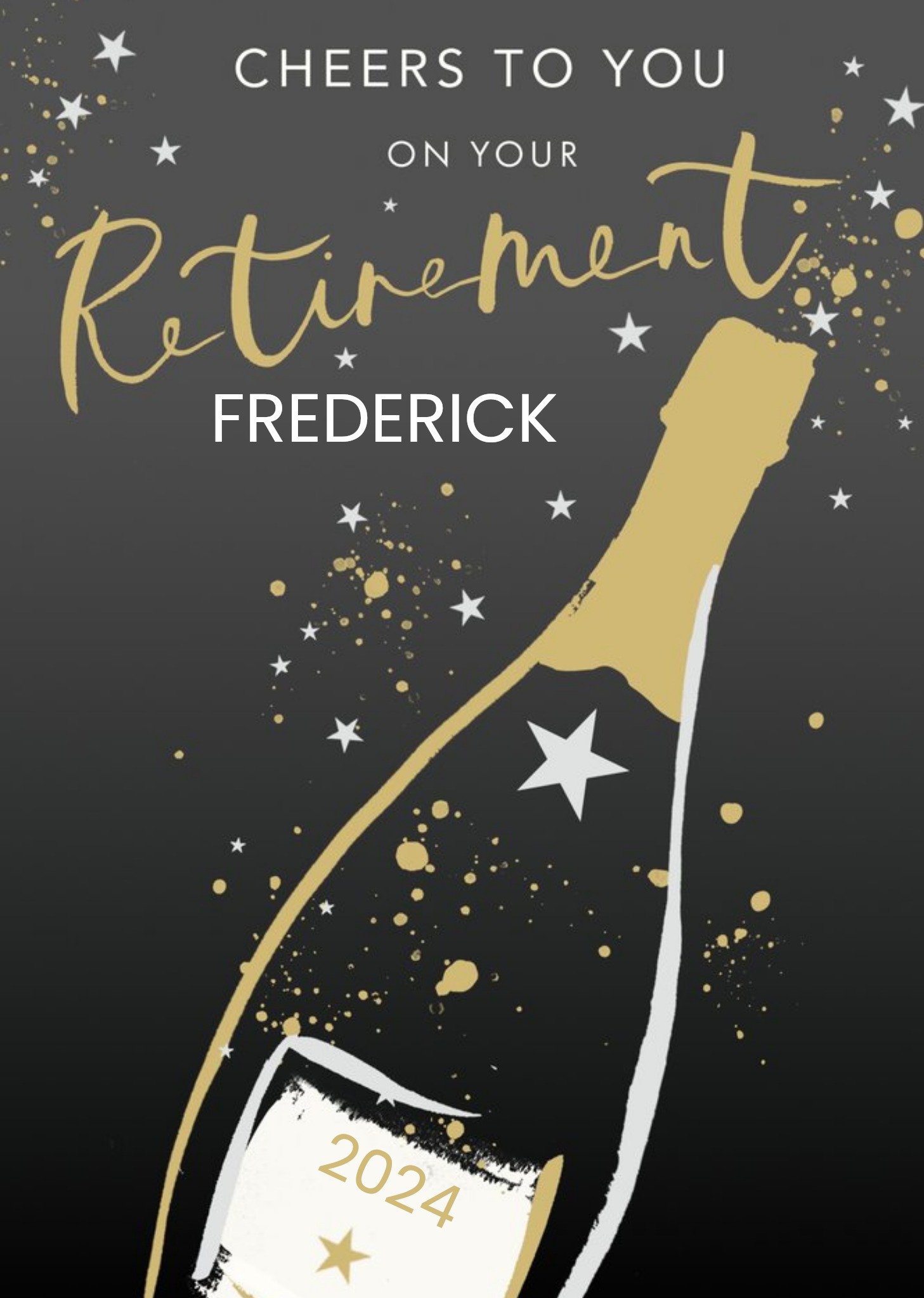 Moonpig Illustration Of A Bottle Of Wine On Your Retirement Card