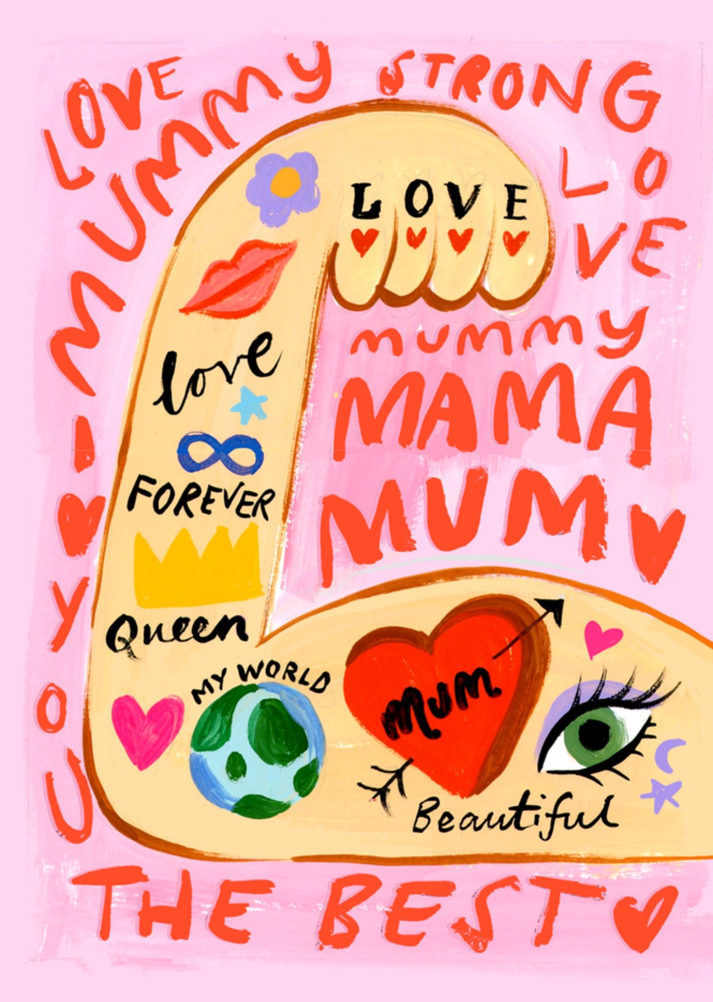 Moonpig Eleanor Bowmer Mummy The Best Hand Painted Mother's Day Card