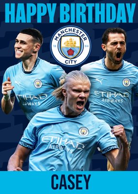 Man City FC Photo Upload Birthday Card