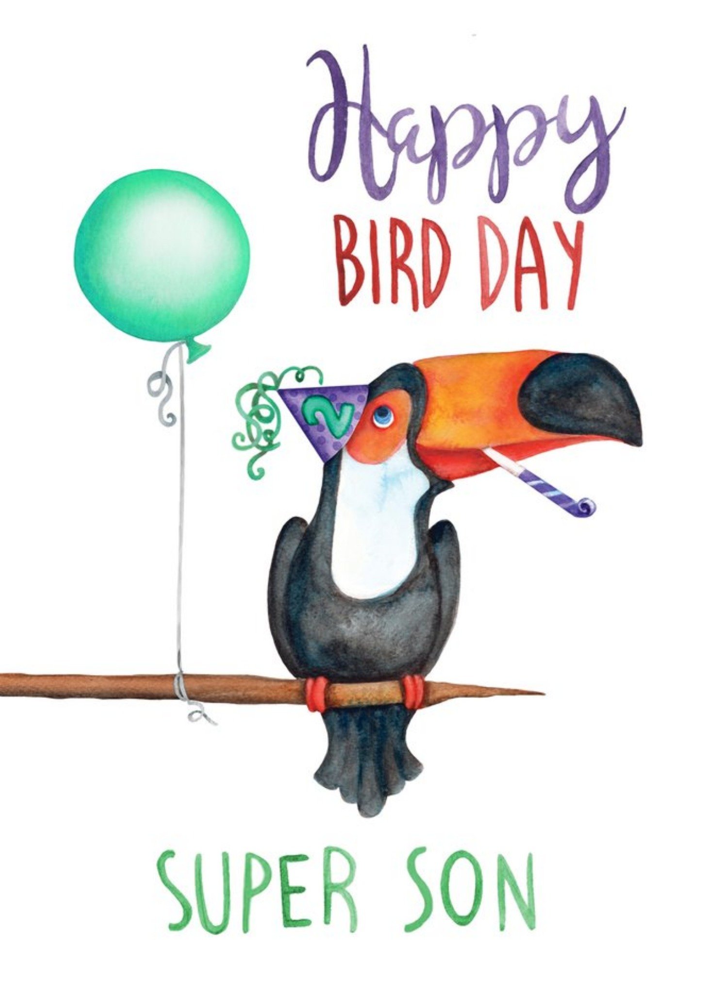 Moonpig Cute Toucan Happy Bird Day Super Son Birthday Card