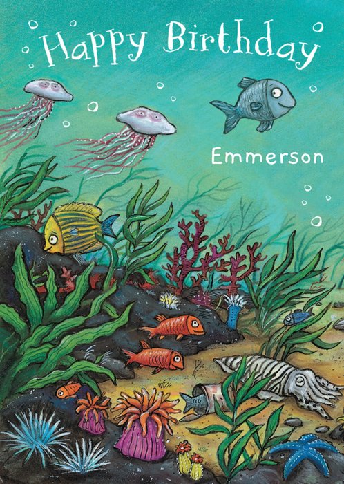 Ocean Sealife Illustrated Happy Birthday Card