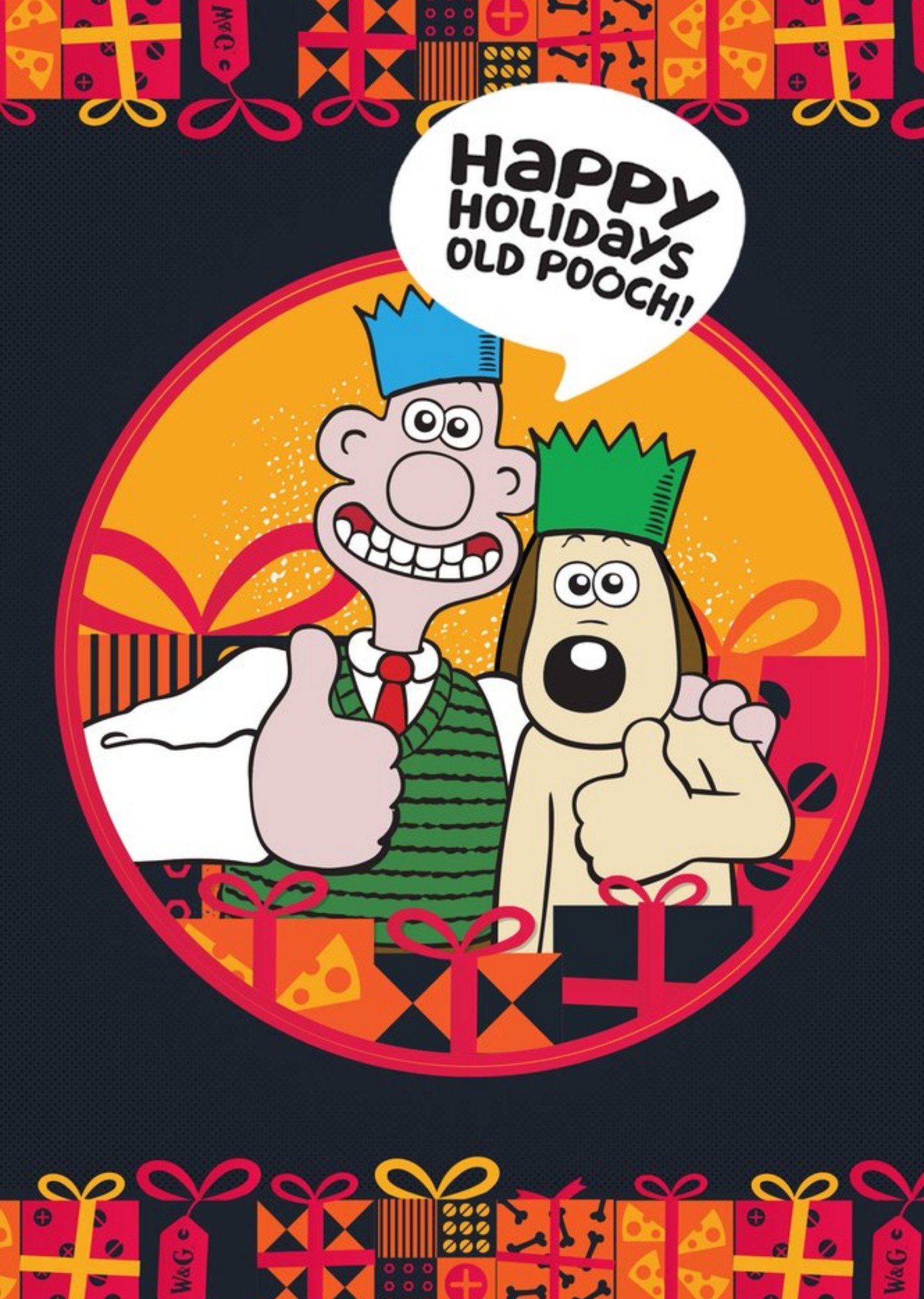 Wallace And Gromit Happy Holidays Old Pooch Christmas Card