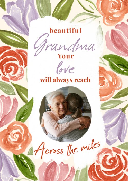 Grandma Sentimental Verse And Photo Upload Mother's Day Card