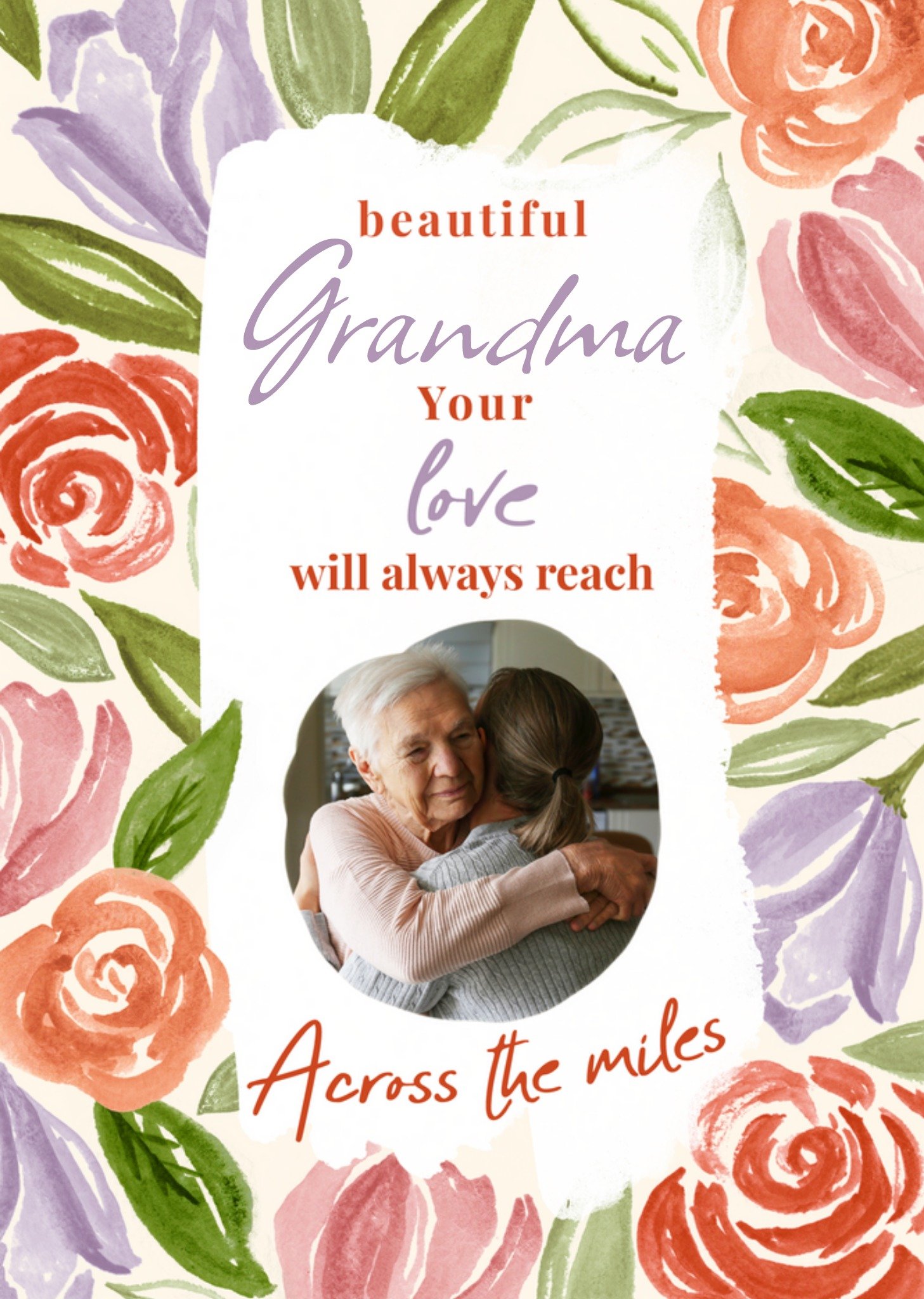 Moonpig Grandma Sentimental Verse And Photo Upload Mother's Day Card Ecard