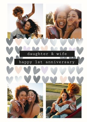 Happy 1st Anniversary Photo Upload Card