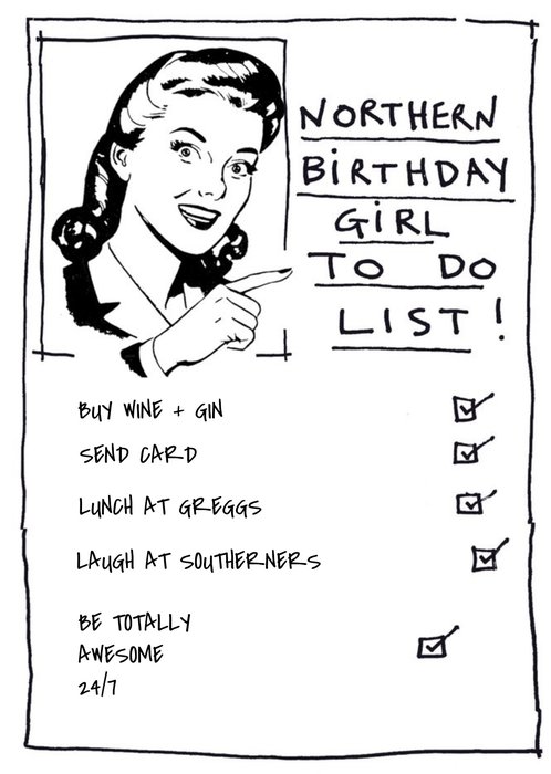 Norther Birthday Girl To-Do List Card