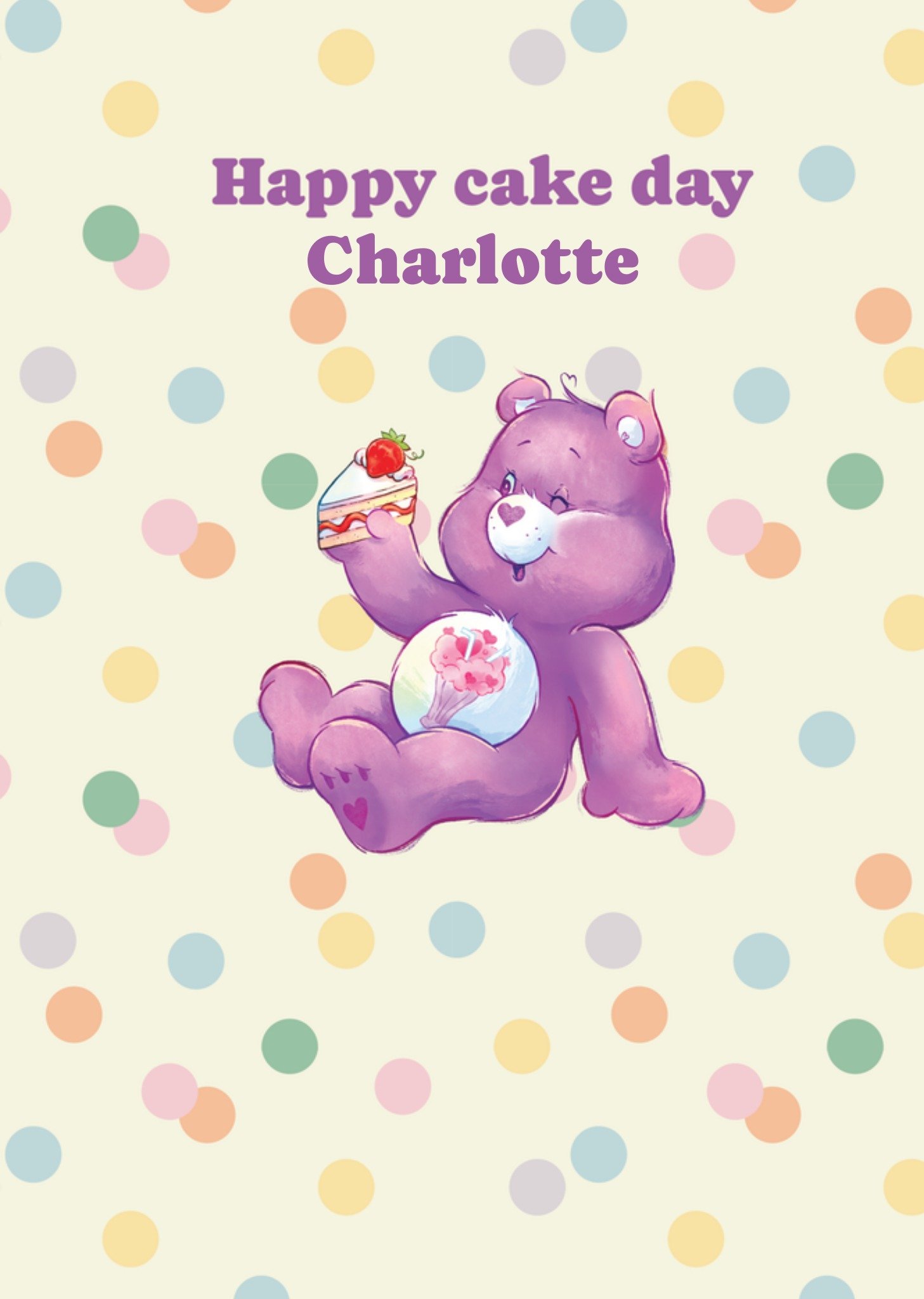 Moonpig Care Bears Happy Cake Day Illustrated Birthday Card
