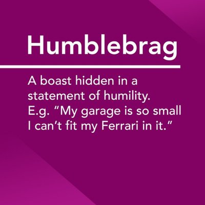 Alternative Type Humblebrag Definition Card