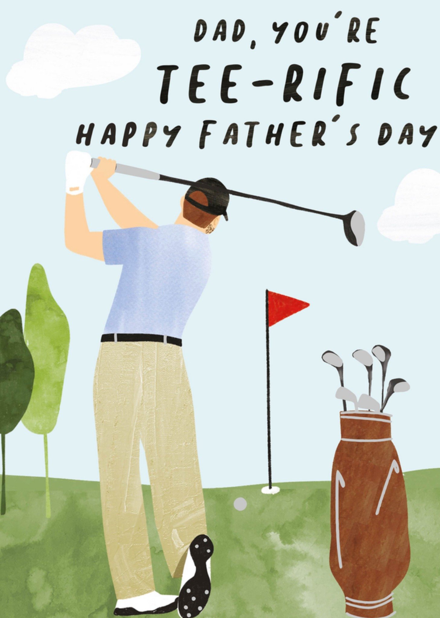 Moonpig Scribbler YouâRe Teerific Illustrated Golf Pun FatherâS Da