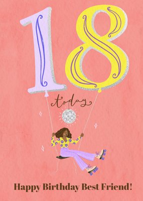 18 Today Best Friend Illustrated Happy Birthday Card