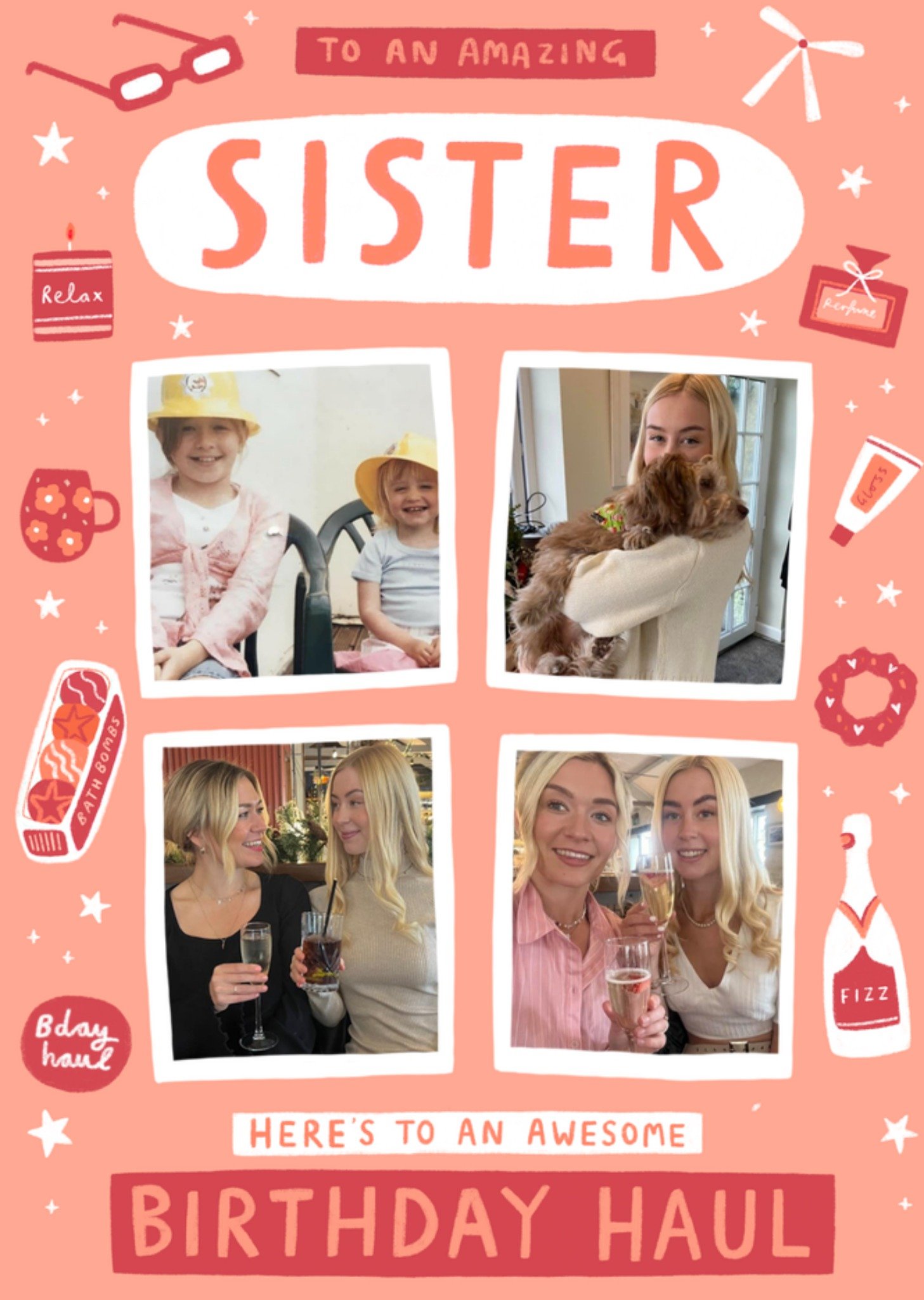 Stella Isaac Illustrations To An Amazing Sister Awesome Birthday Haul Photo Upload Birthday Card
