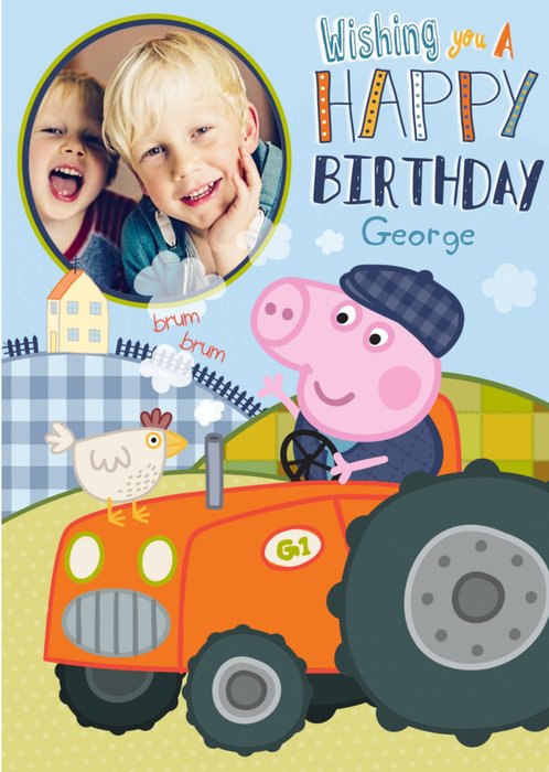 Photo Upload Peppa Pig Happy Birthday Card