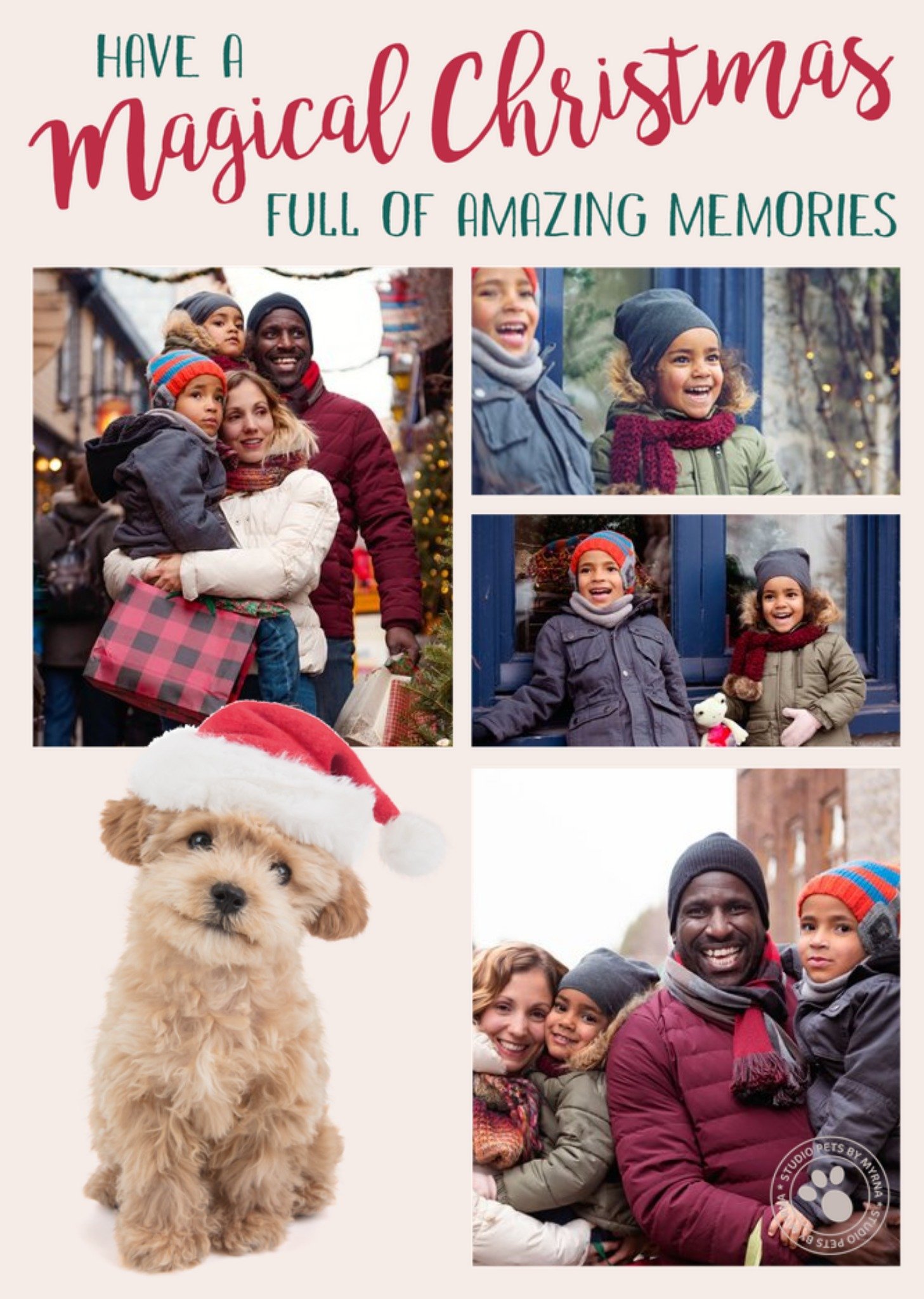 Studio Pets Have A Magical Christmas Photo Upload Card