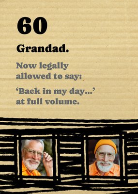 Legally Allowed Photo Upload Grandad 60th Birthday Card