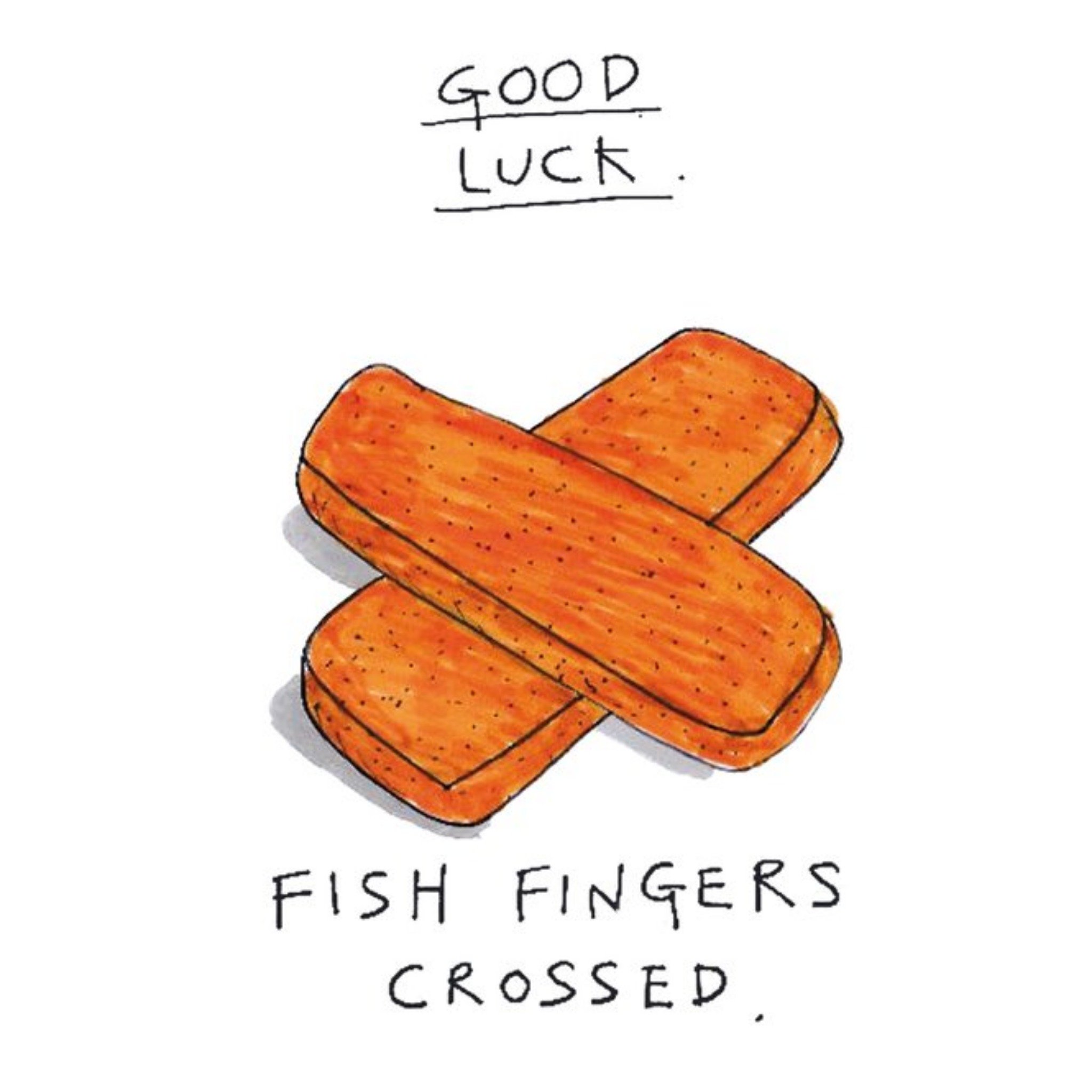 Moonpig Anon Sense Good Luck Fishfingers Card