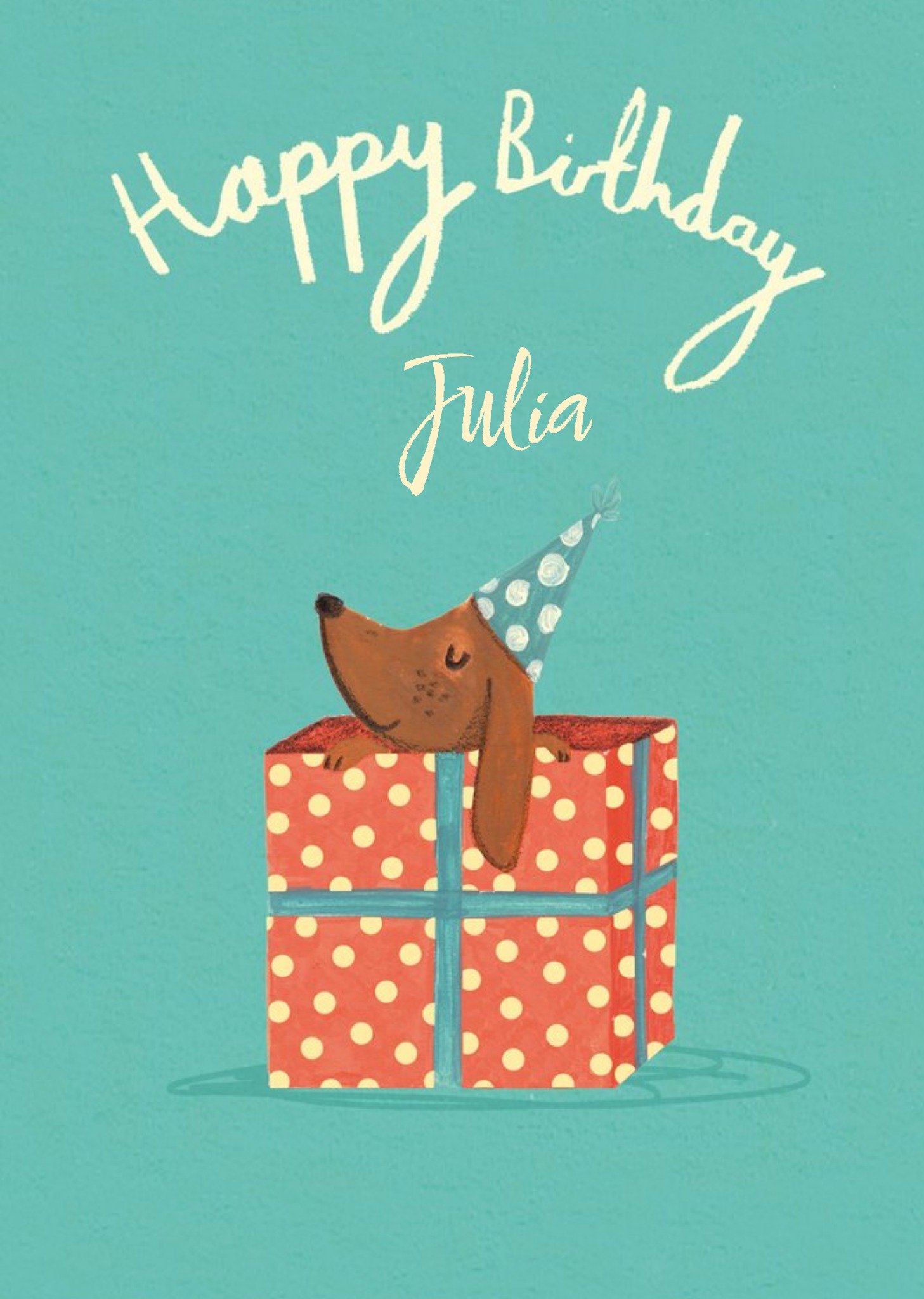 Moonpig Dog With Present Gift Happy Birthday Card