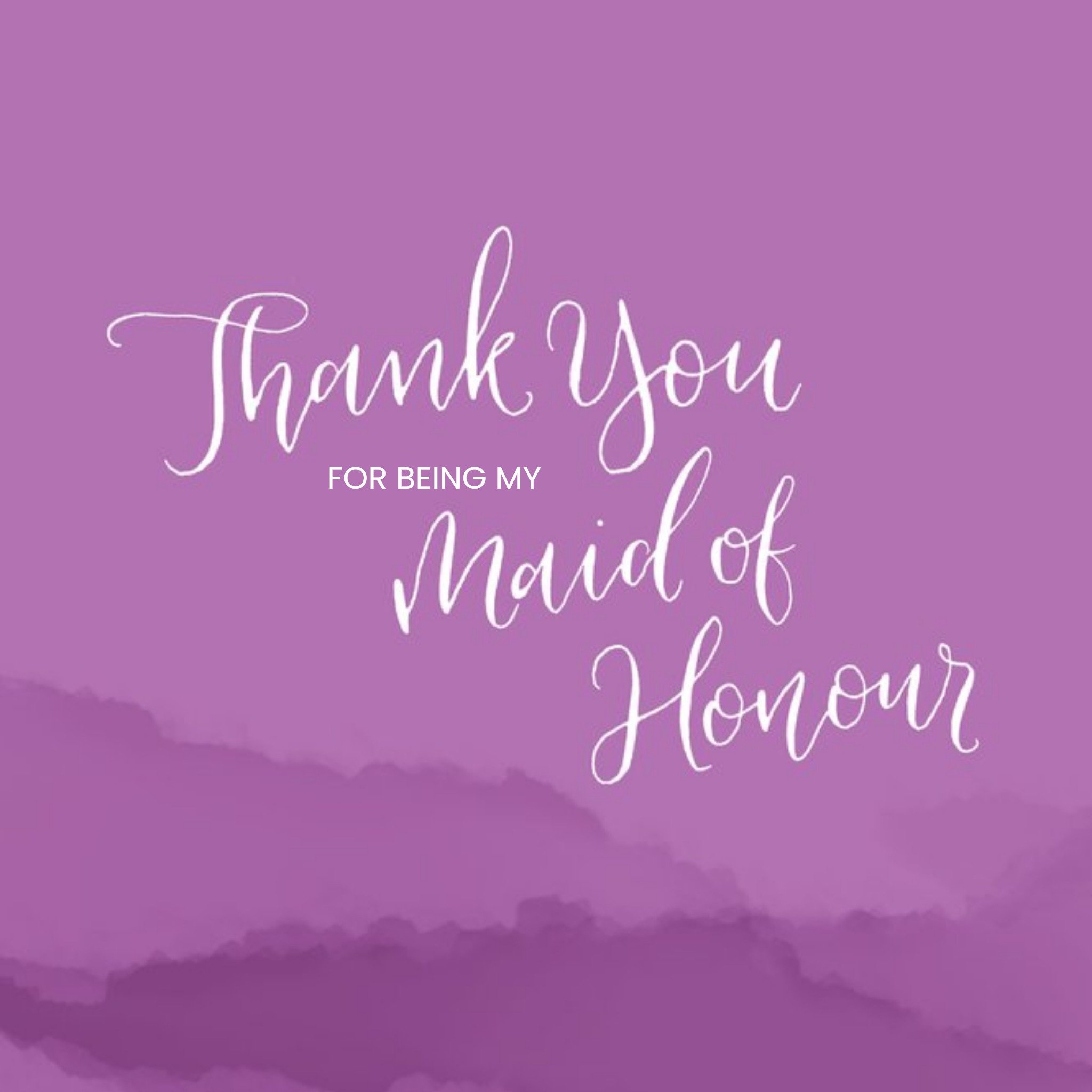 Moonpig Plum Rolling Hills Personalised Thank You For Being My Maid Of Honour Card