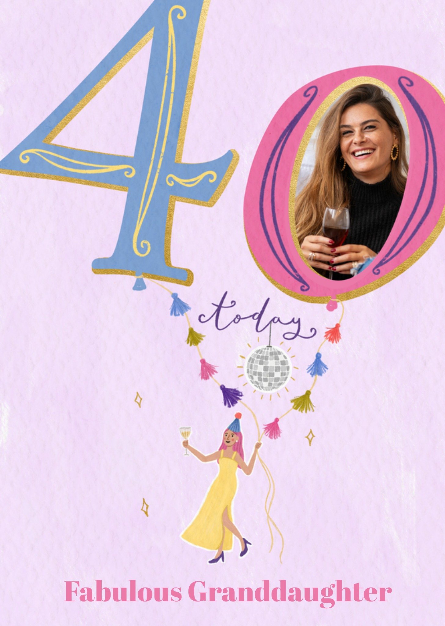 Moonpig Fabulous Granddaughter Photo Upload 40th Birthday Card