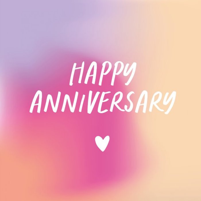 Pastel Coloured Typographic Anniversary Card