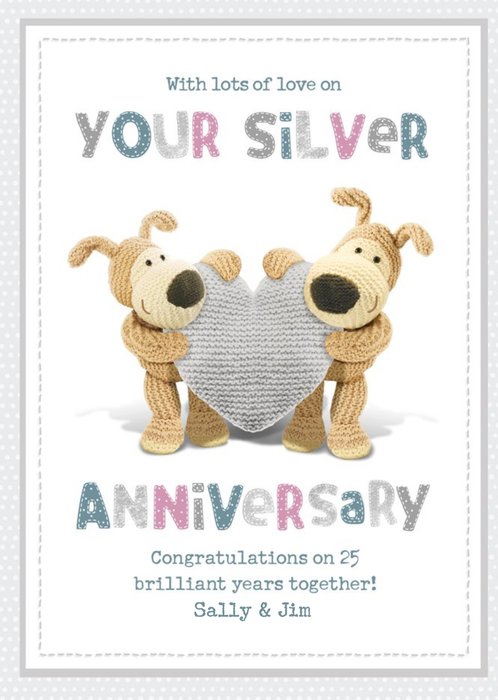 Boofle cute sentimental Boofle 25th Silver Anniversary card