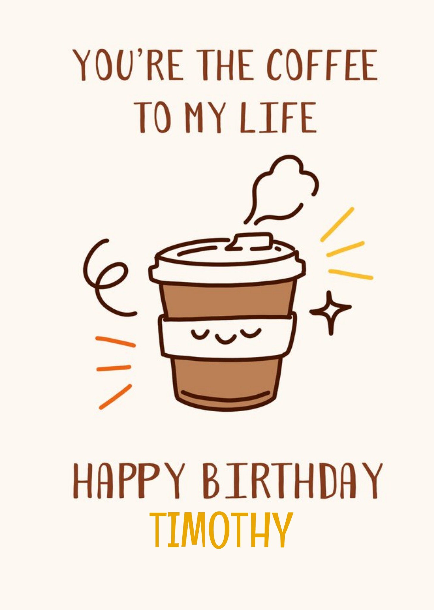 Moonpig Illustrated Cee Cup Customisable Birthday Card