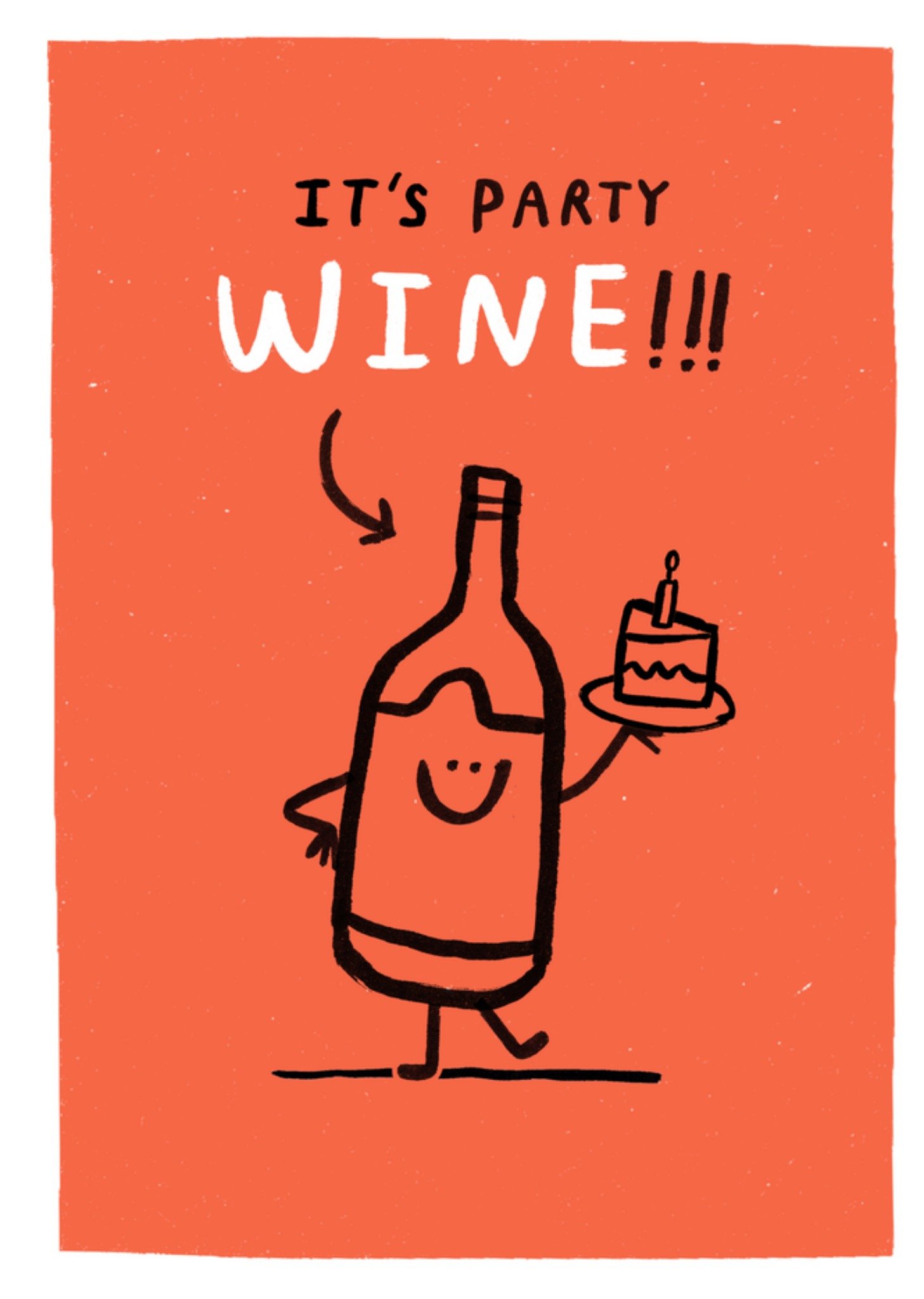 Moonpig It's Party Wine Illustrated Birthday Card