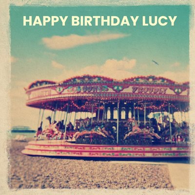 Carousel On The Beach Personalised Happy Birthday Card